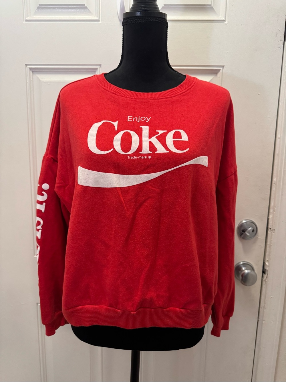 Coca Cola Red Crewneck Sweatshirt with White Logo 0464